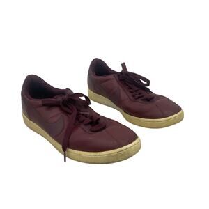 Men's Nike Maroon Red Leather Low Top Sneakers Size 14 Preowned